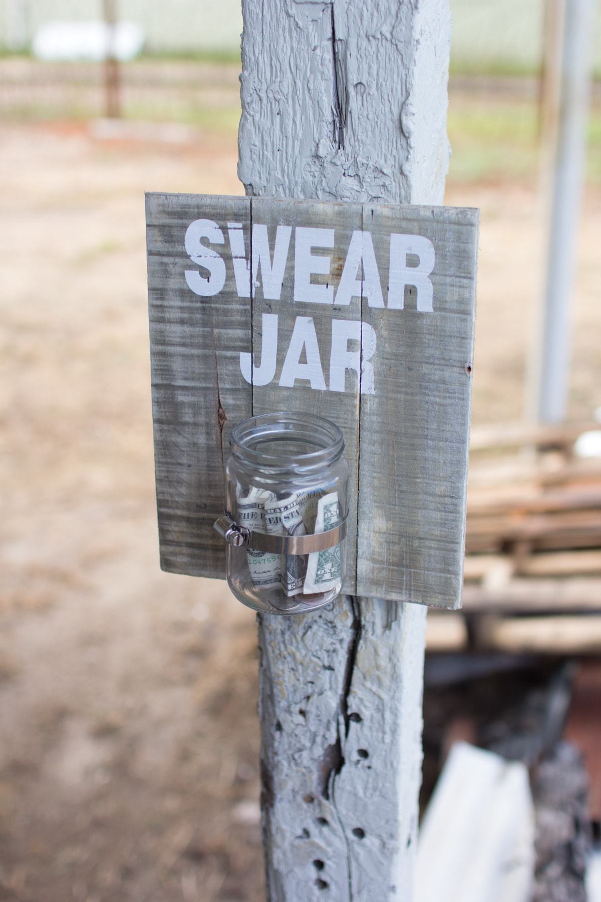 Kalalou Wooden Wall Hanging Swear Jar Sign - Set Of 2