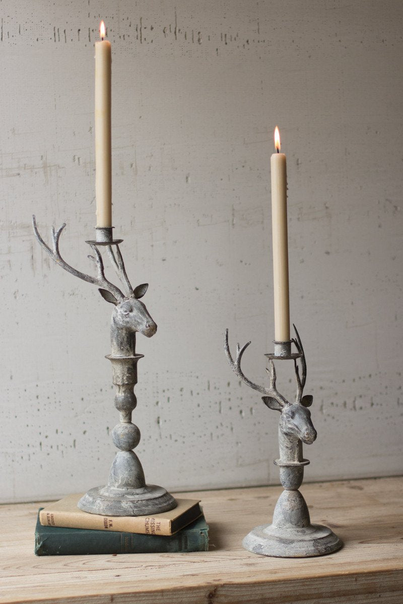 Kalalou Deer Candle Holders - Set Of 2