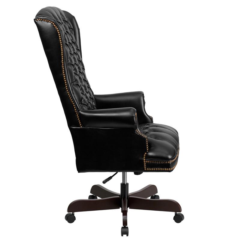 Flash Furniture High Back Traditional Tufted Black Leather Executive Swivel Office Chair