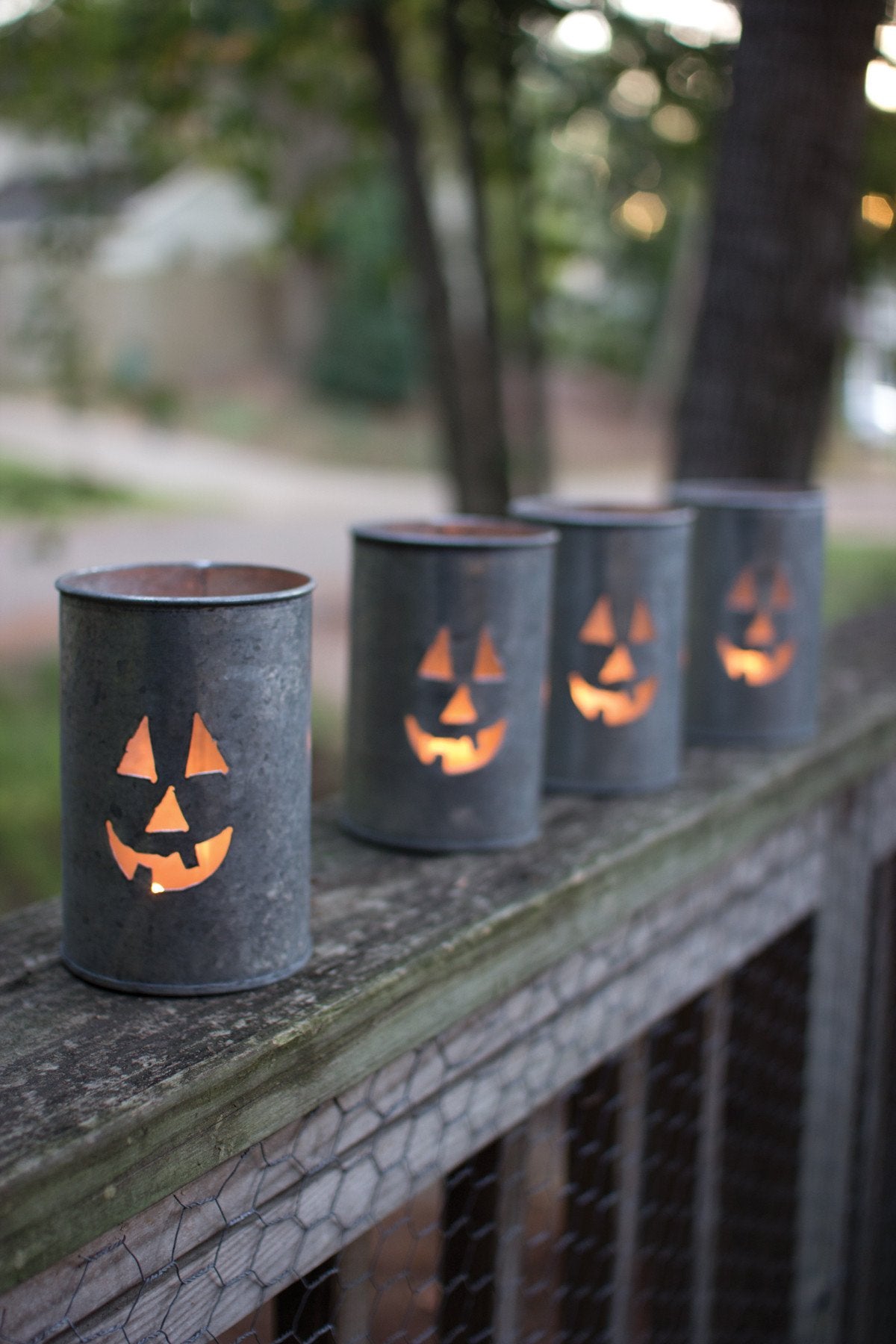 Kalalou Tin Luminary - Jack-O-Lantern