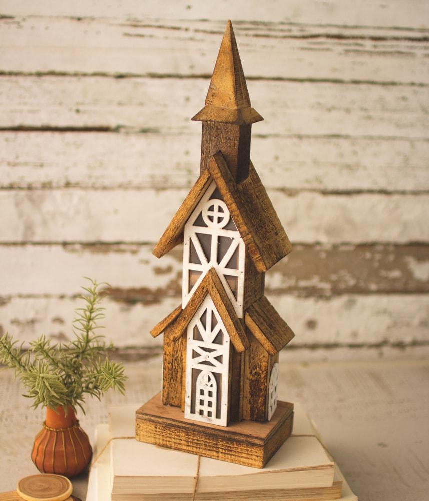 Kalalou Recycled Rustic Wooden Church