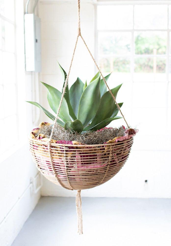 Kalalou Hanging Rattan Basket