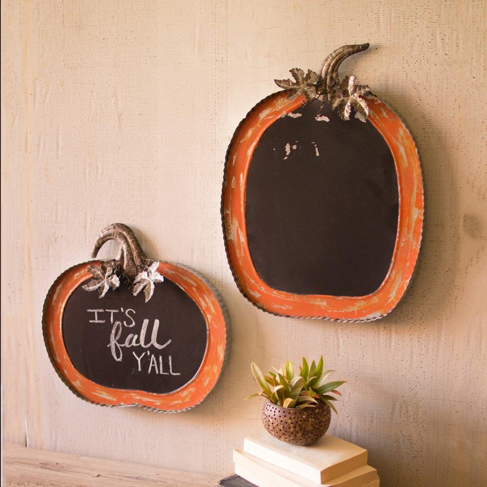 Kalalou Pumpkin Chalkboards - Set of 2
