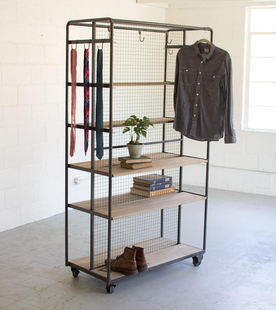 Kalalou Rolling Closet On Metal Casters