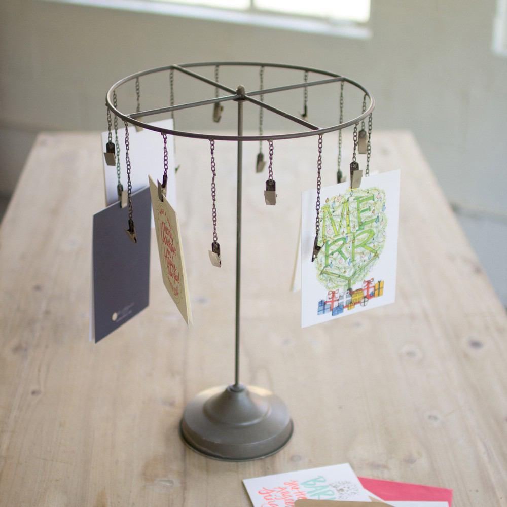 Kalalou Table-Top Hanging Card Holder With Clips