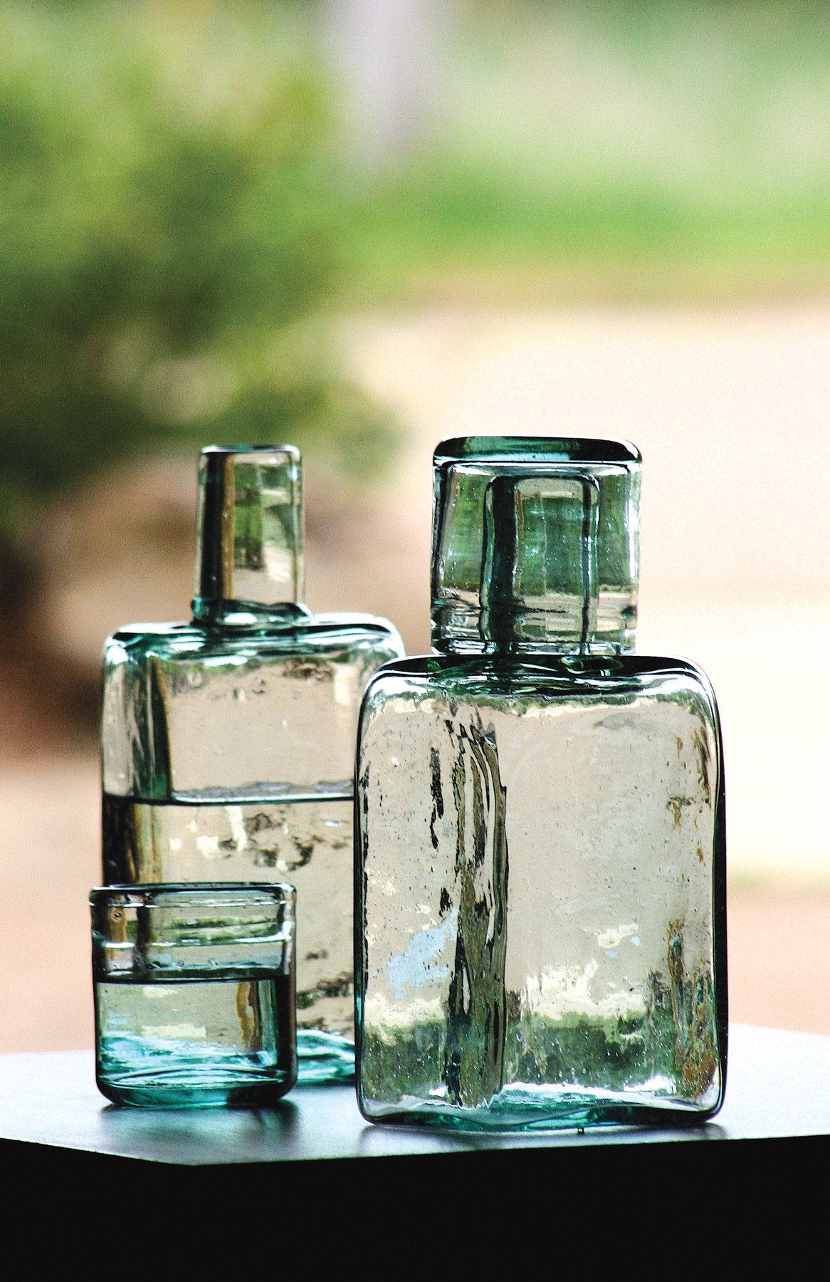 Kalalou Bedside Water Carafe and Drinking Glass, Set of 2