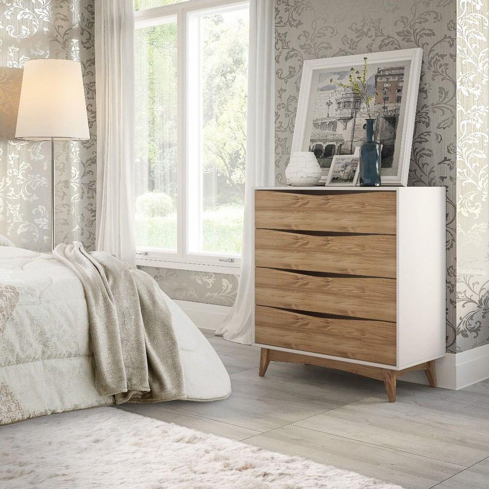 Manhattan Comfort Modern Rustic 4-Drawer Hamilton 35.03" Wide Dresser