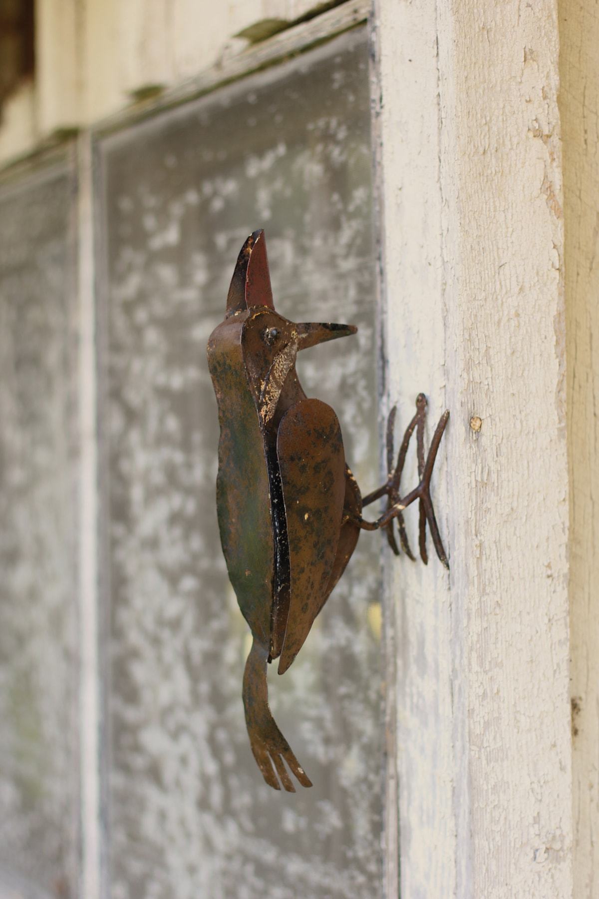 Kalalou Rustic Metal Woodpecker - Set of 2