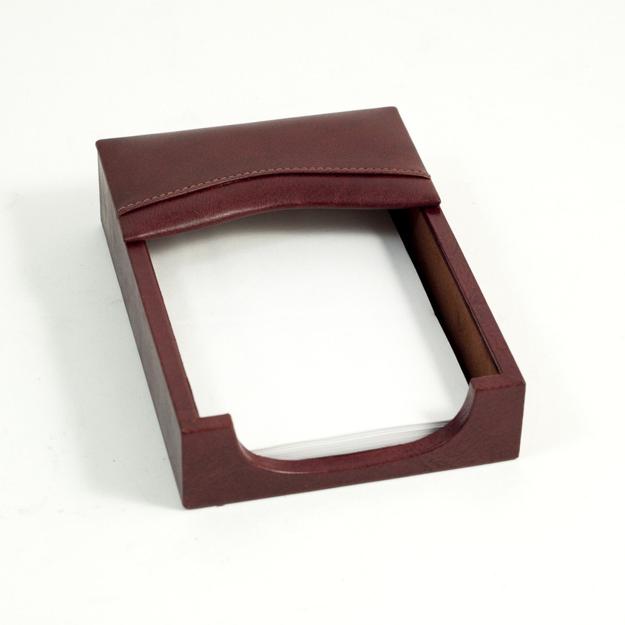 Bey-Berk Tan Leather Memo Holder