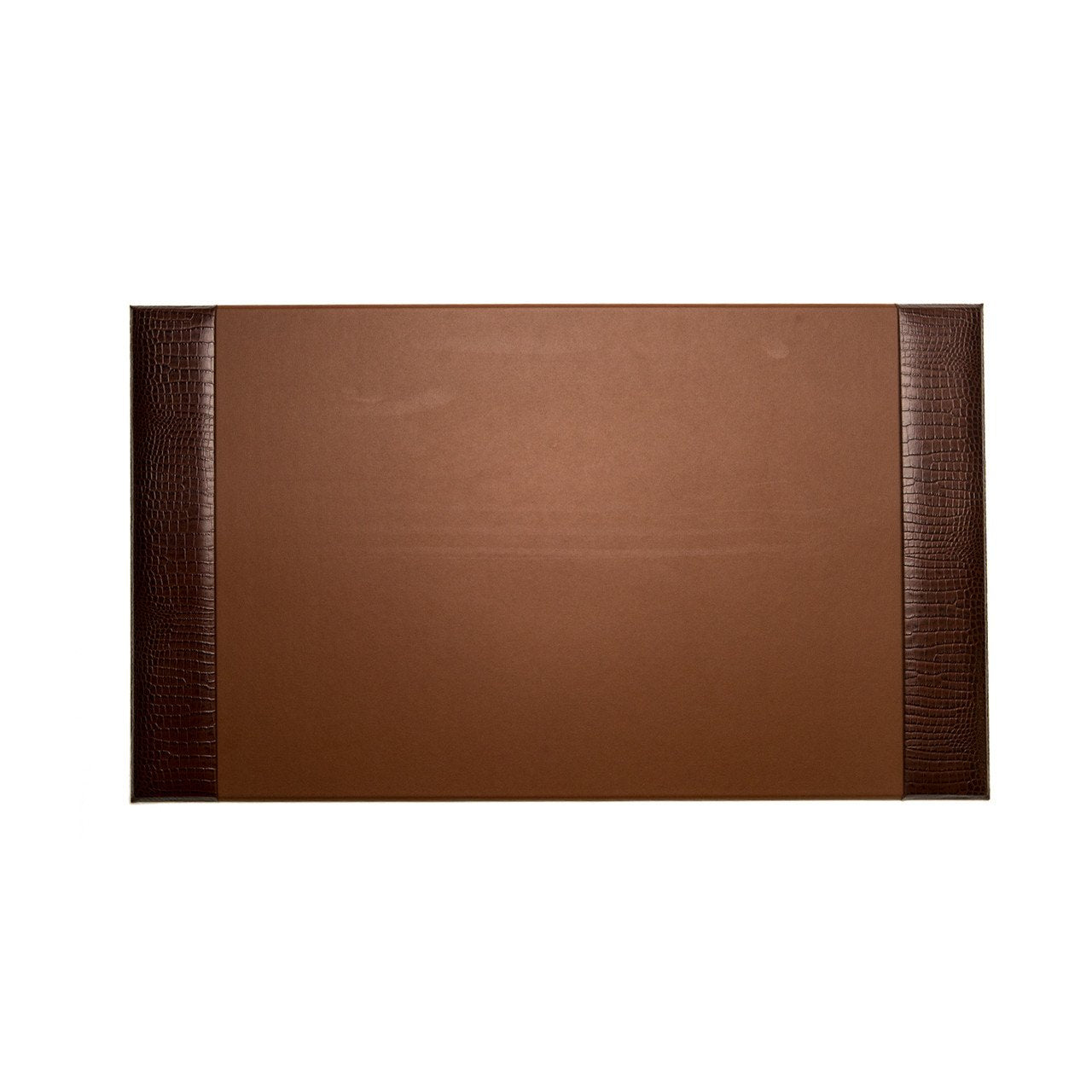 Bey-Berk Brown "Croco" Leather Desk Pad