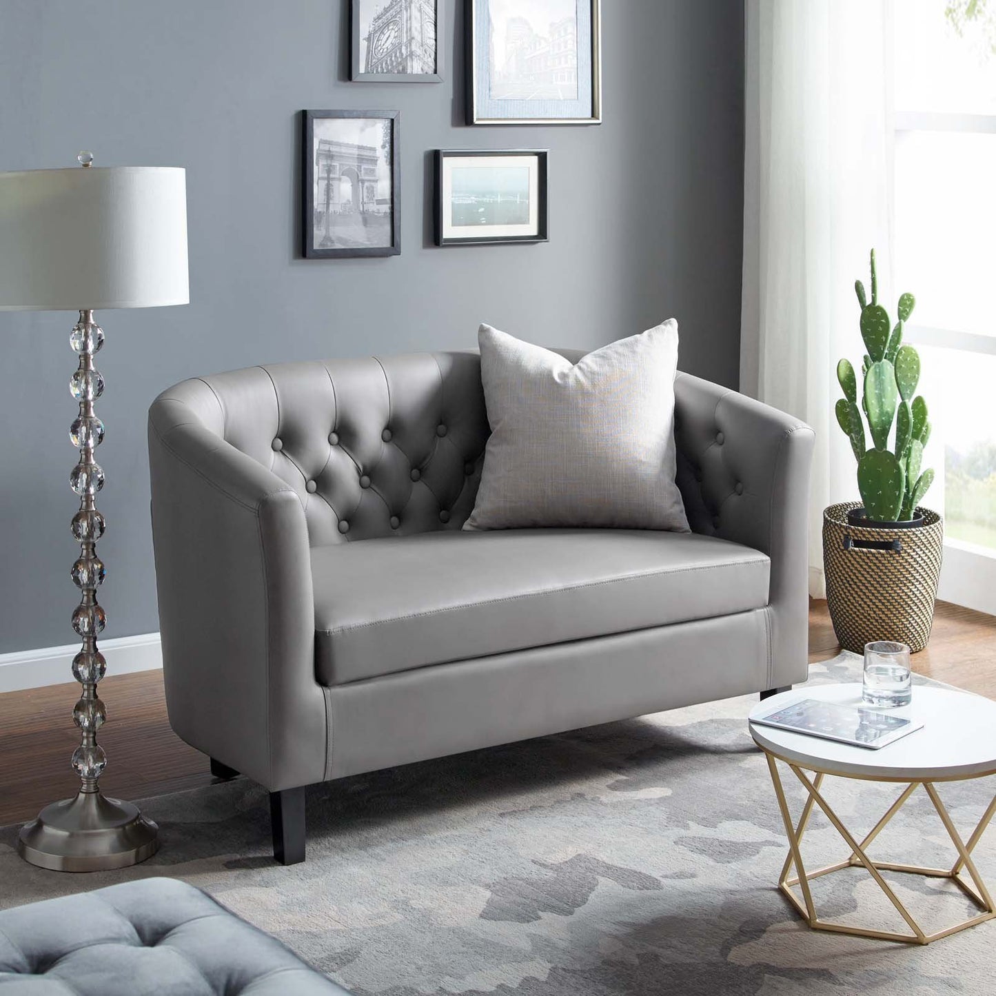 Modway Prospect Upholstered Vinyl Loveseat