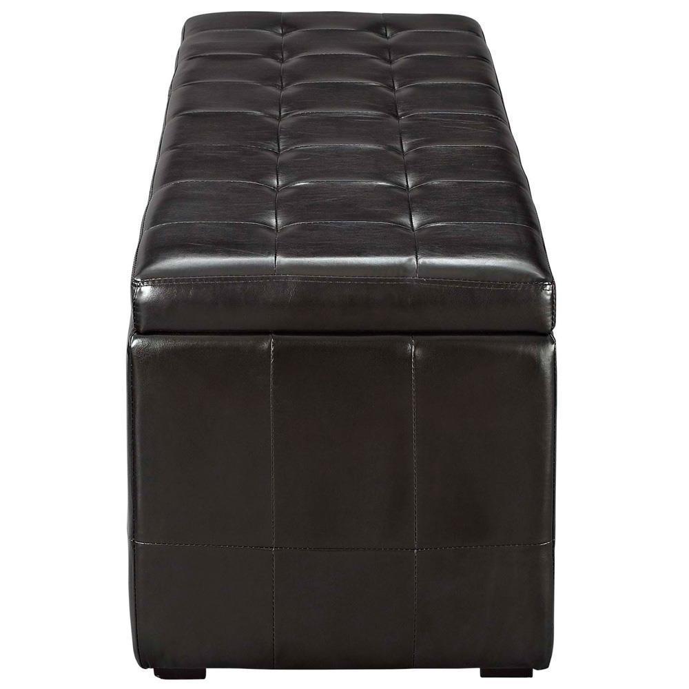 Modway Abide Upholstered Vinyl Ottoman - Brown