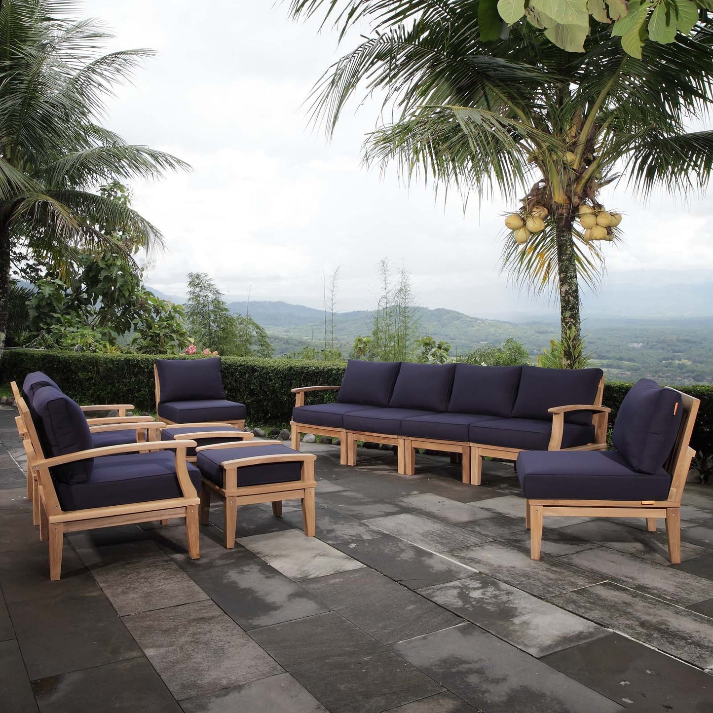 Modway Marina 10 Piece Outdoor Patio Teak Set