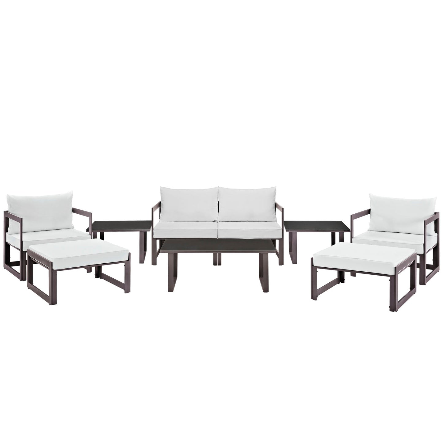 Modway Fortuna 9 Piece Outdoor Patio Sectional Sofa Set - EEI-1719 | Outdoor Sofas, Loveseats & Sectionals |