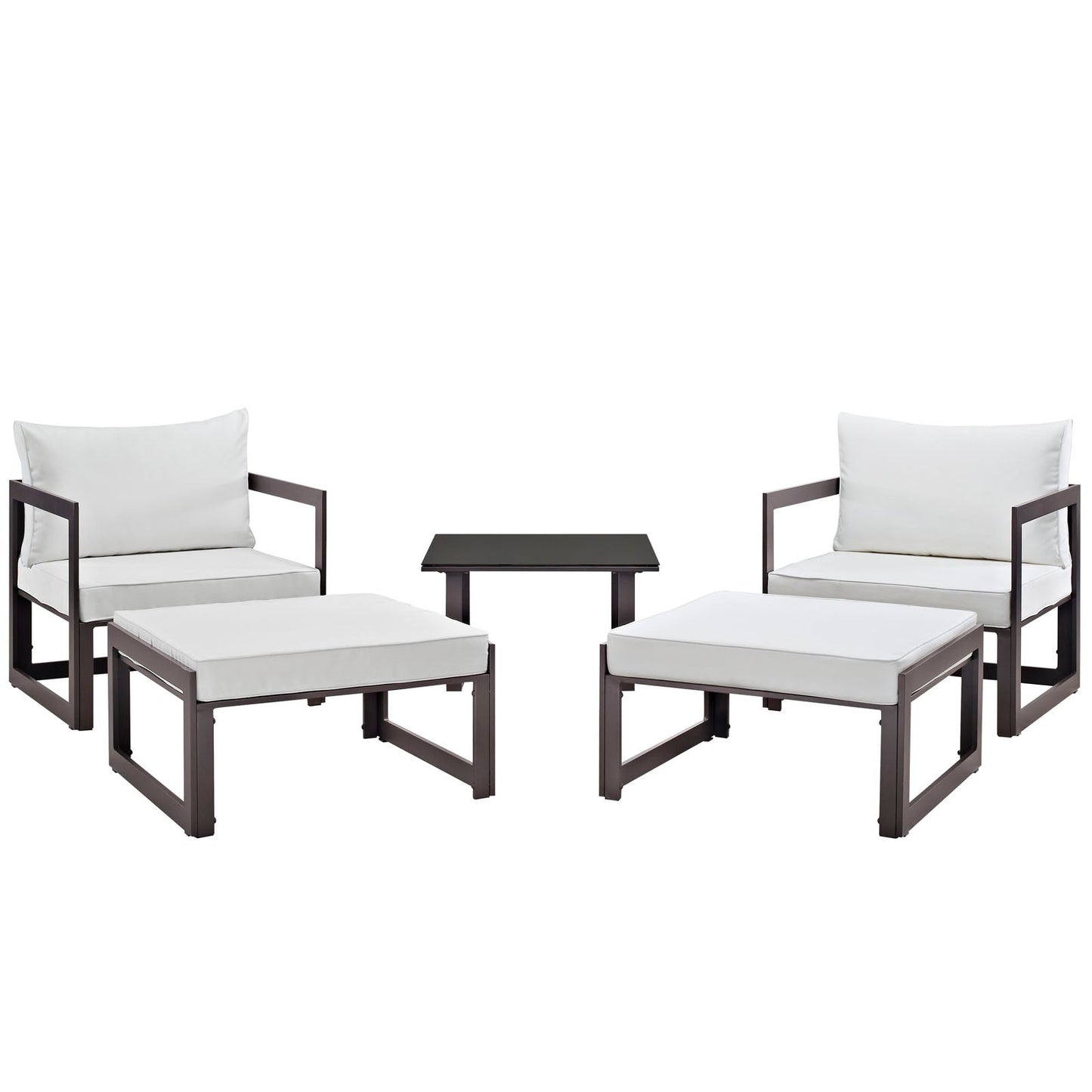Modway Fortuna 5 Piece Outdoor Patio Sectional Sofa Set - EEI-1721 | Outdoor Sofas, Loveseats & Sectionals |