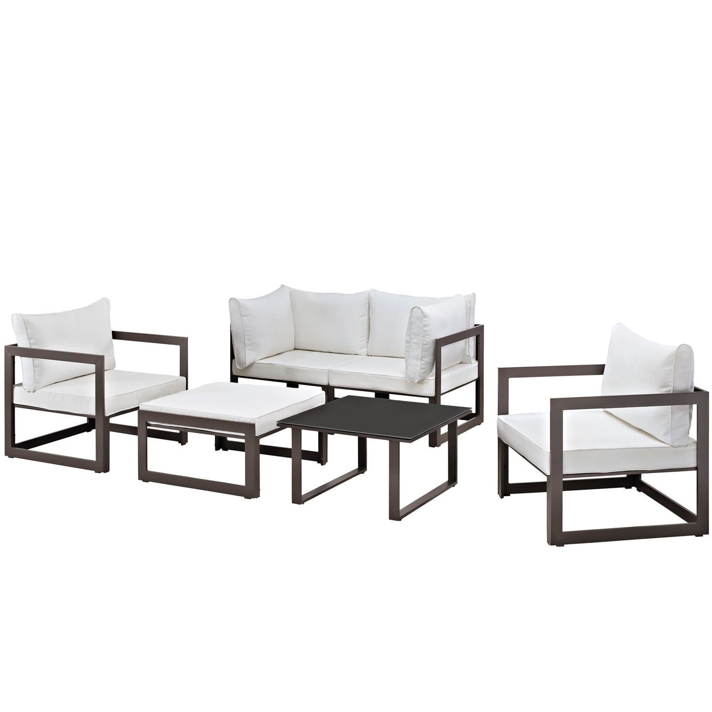 Modway Fortuna 6 Piece Outdoor Patio Sectional Sofa Set - EEI-1723 | Outdoor Sofas, Loveseats & Sectionals |