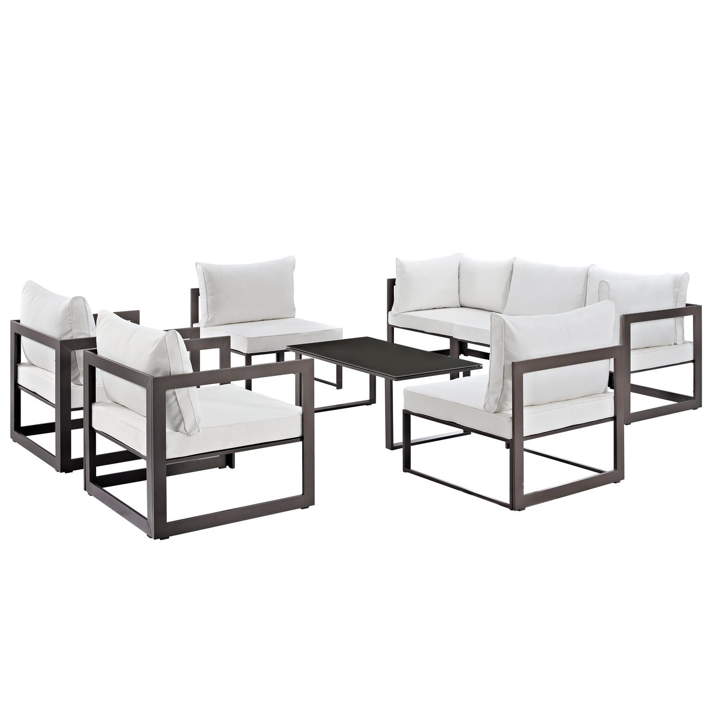 Modway Fortuna 8 Piece Outdoor Patio Sectional Sofa Set - EEI-1725 | Outdoor Sofas, Loveseats & Sectionals |