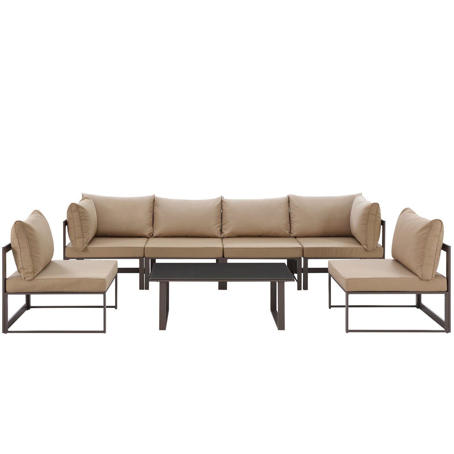 Modway Fortuna 7 Piece Outdoor Patio Sectional Sofa Set - EEI-1729 | Outdoor Sofas, Loveseats & Sectionals |