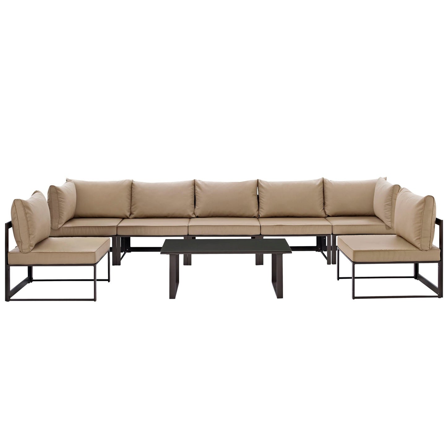 Modway Fortuna 8 Piece Outdoor Patio Sectional Sofa Set - EEI-1730 | Outdoor Sofas, Loveseats & Sectionals |