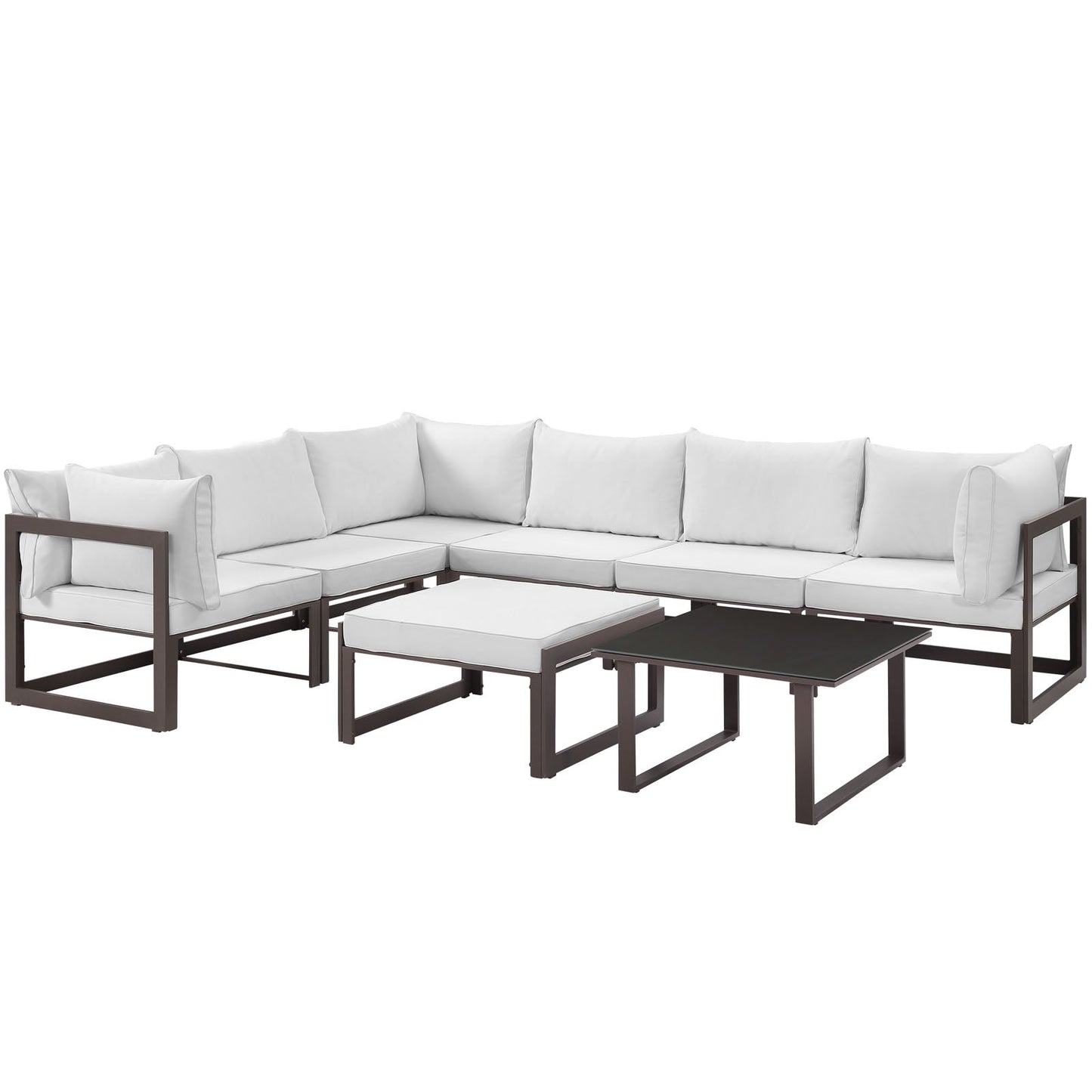 Modway Fortuna 8 Piece Outdoor Patio Sectional Sofa Set - EEI-1735 | Outdoor Sofas, Loveseats & Sectionals |