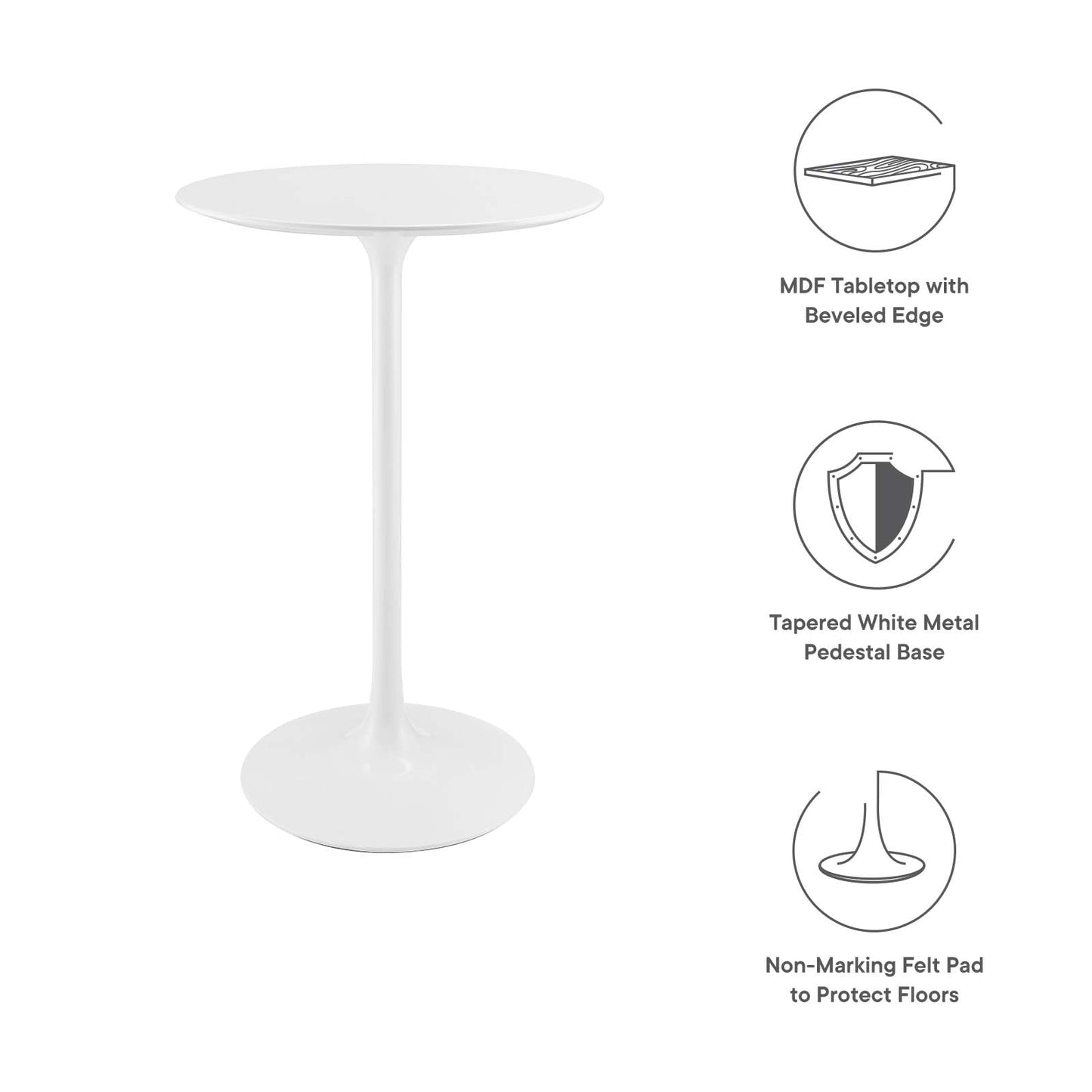 Modway Lippa 28" Round Wood Bar Table - EEI-1825