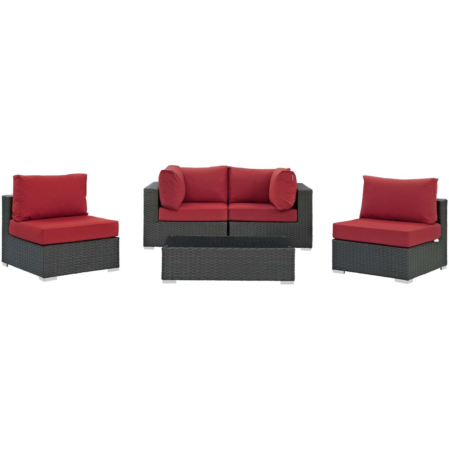 Modway Sojourn 5 Piece Outdoor Patio Sunbrella Sectional Set - EEI-1882 | Outdoor Sofas, Loveseats & Sectionals | Modishstore-32