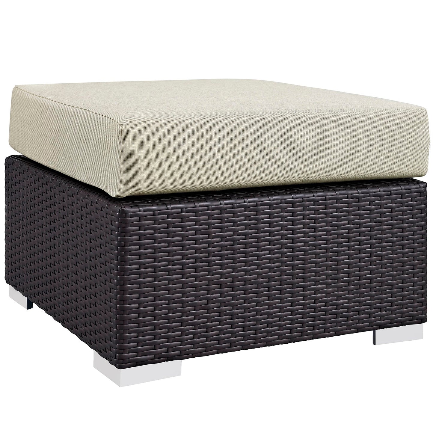 Modway Convene Outdoor Patio Fabric Square Ottoman | Outdoor Ottoman |