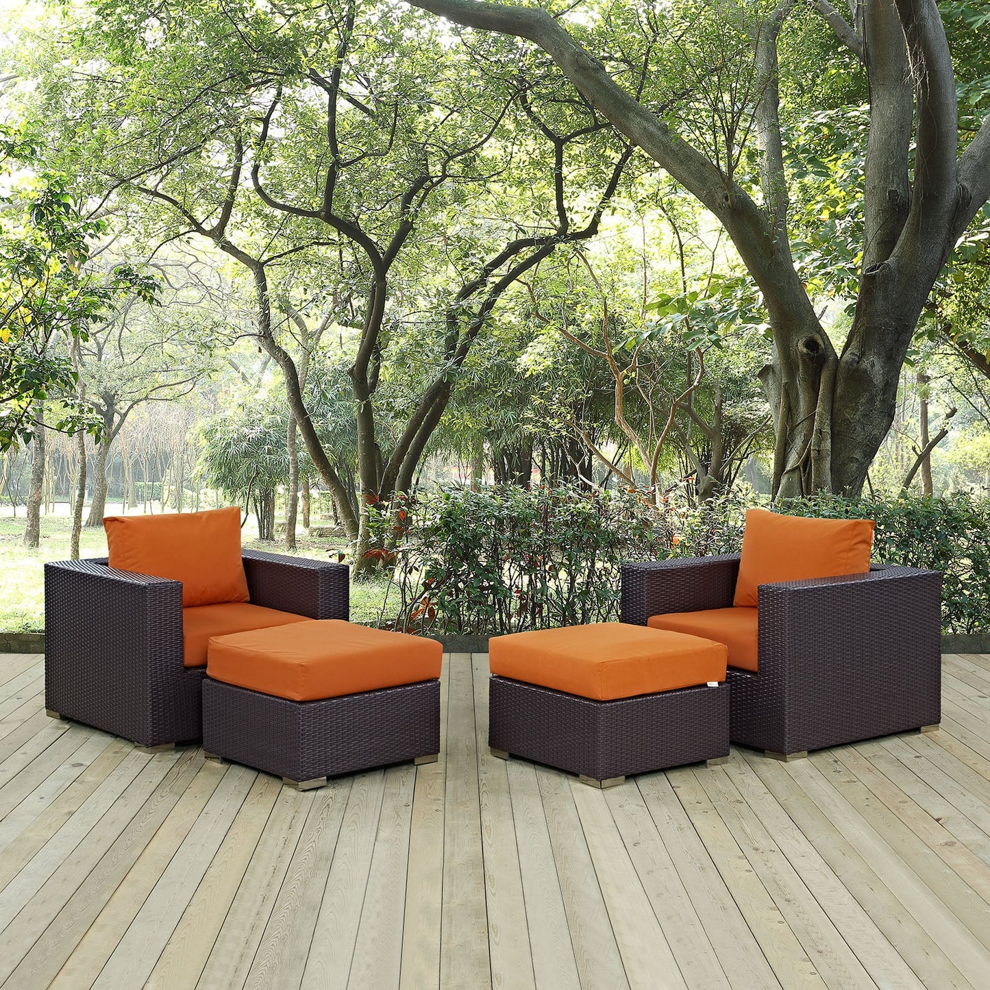 Modway Convene 4 Piece Outdoor Patio Sectional Set | Outdoor Sofas, Loveseats & Sectionals |