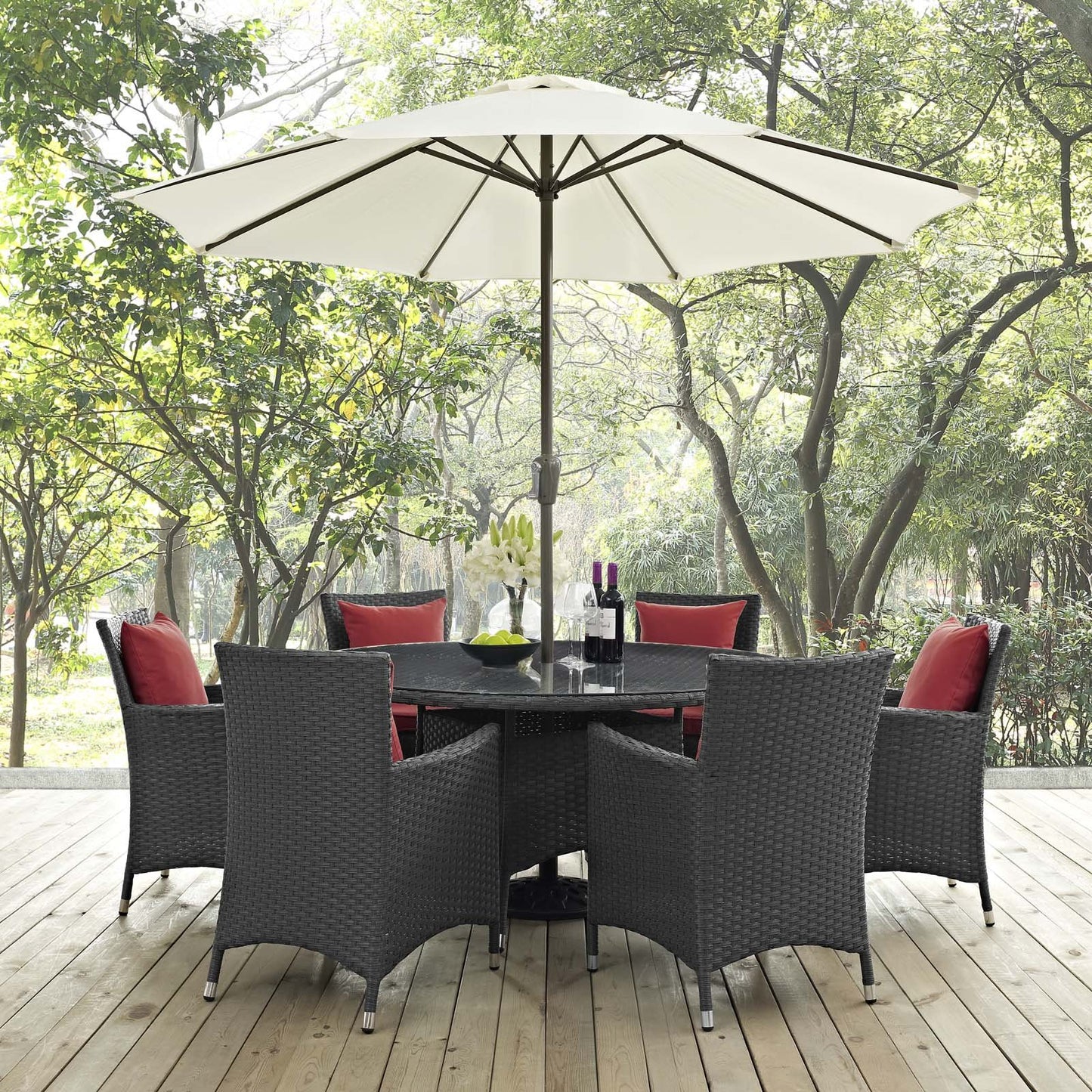 Modway Sojourn 8 Piece Outdoor Patio Sunbrella® Dining Set