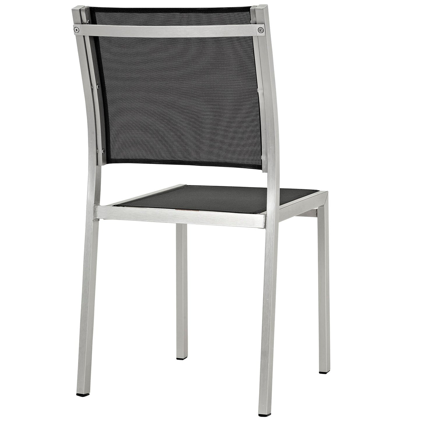 Modway EEI-2485 Shore 7 Piece Outdoor Patio Aluminum Dining Set - Silver Black | Dining Sets |