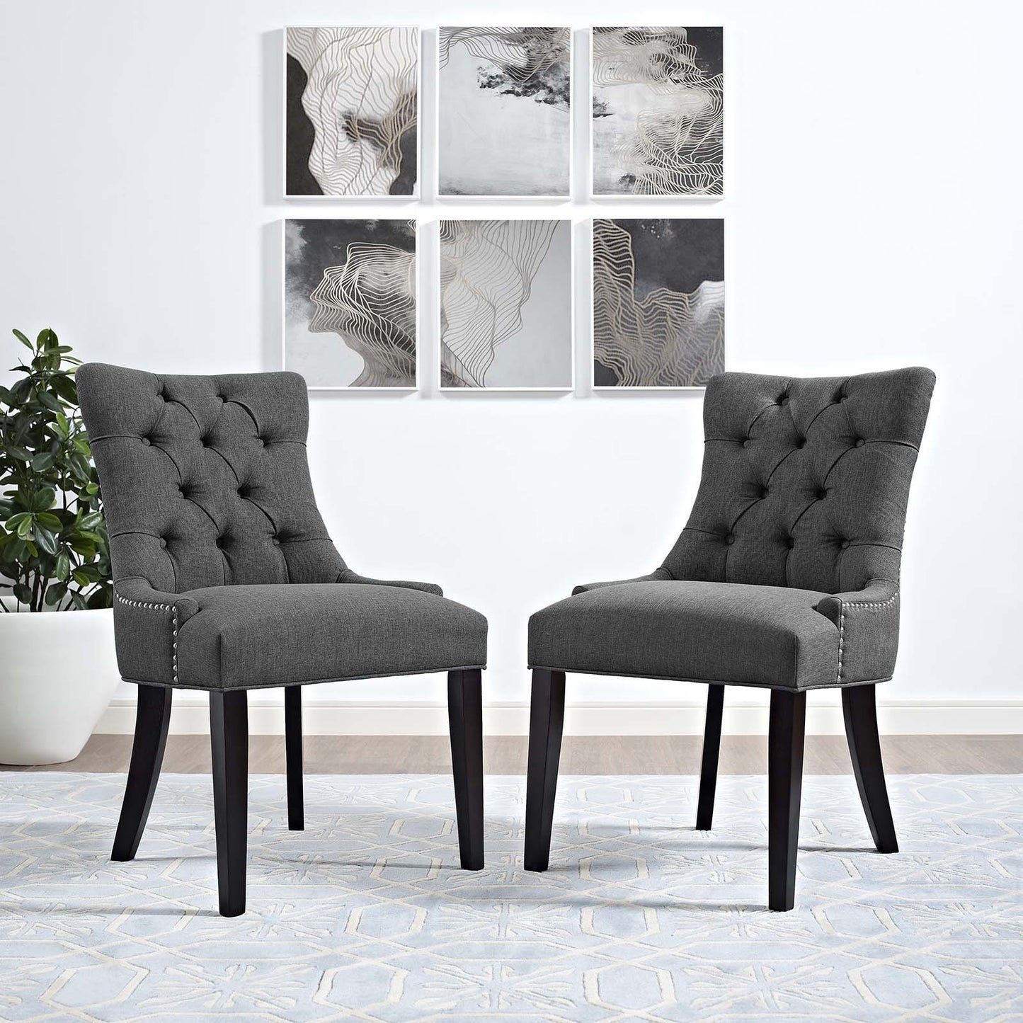 Modway Regent Dining Side Chair Fabric Set of 2