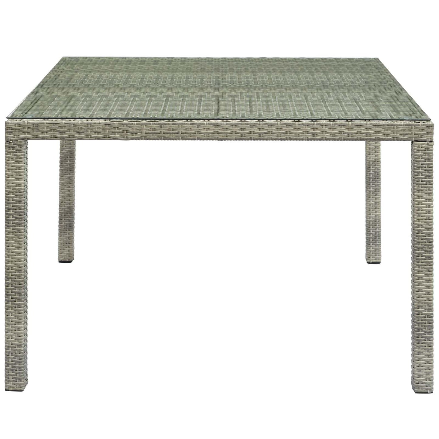 Modway Conduit 47" Square Outdoor Patio Wicker Rattan Table Light Gray | Dining Tables |