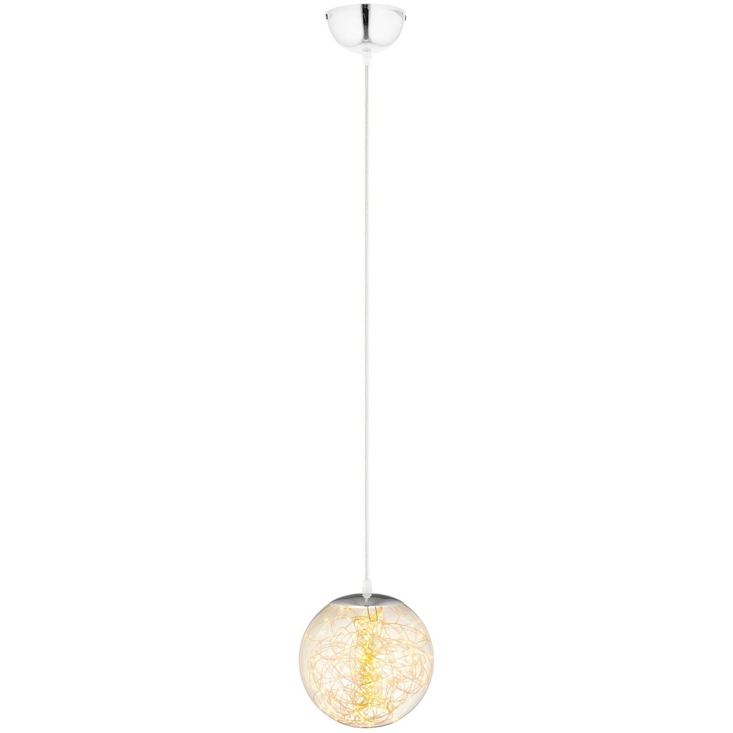 Modway Fairy Amber Glass Globe Ceiling Light Pendant Chandelier
