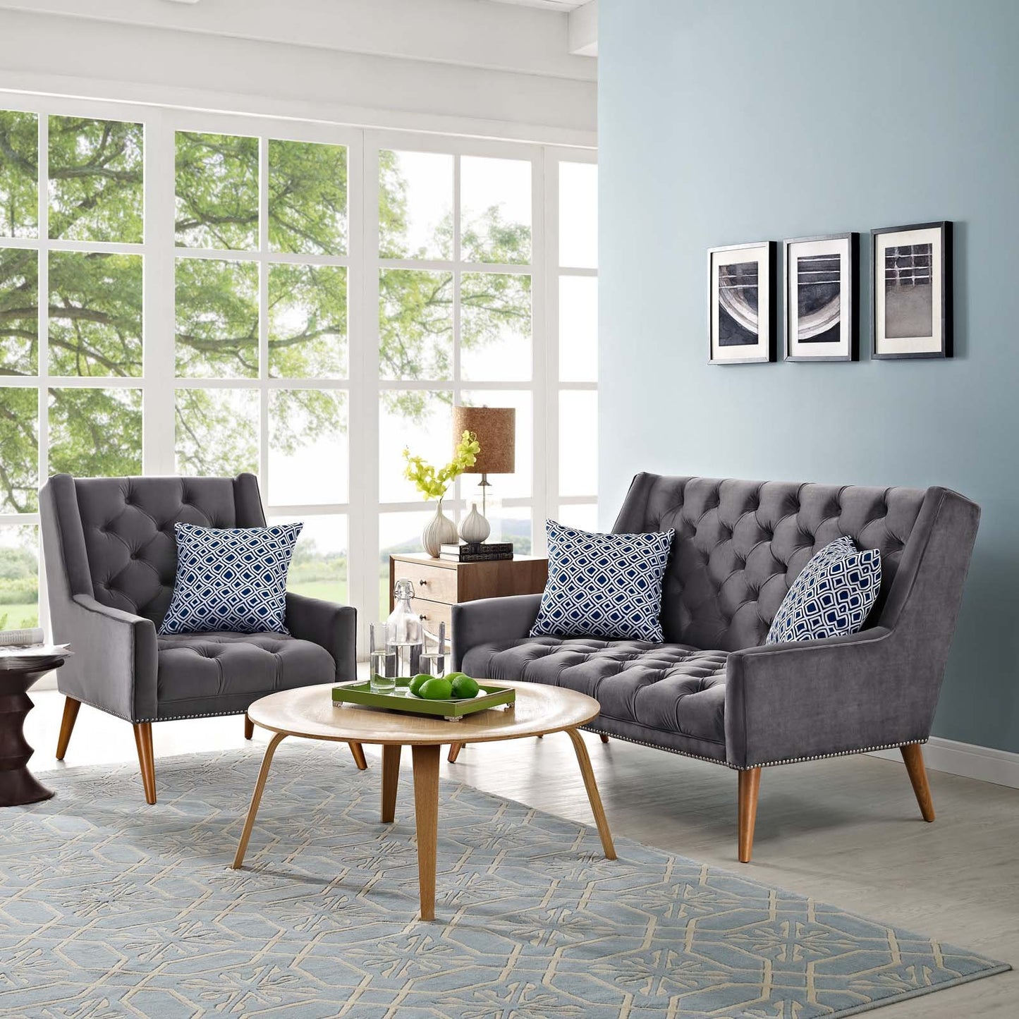 Modway Peruse Living Room Set Performance Velvet Set of 2