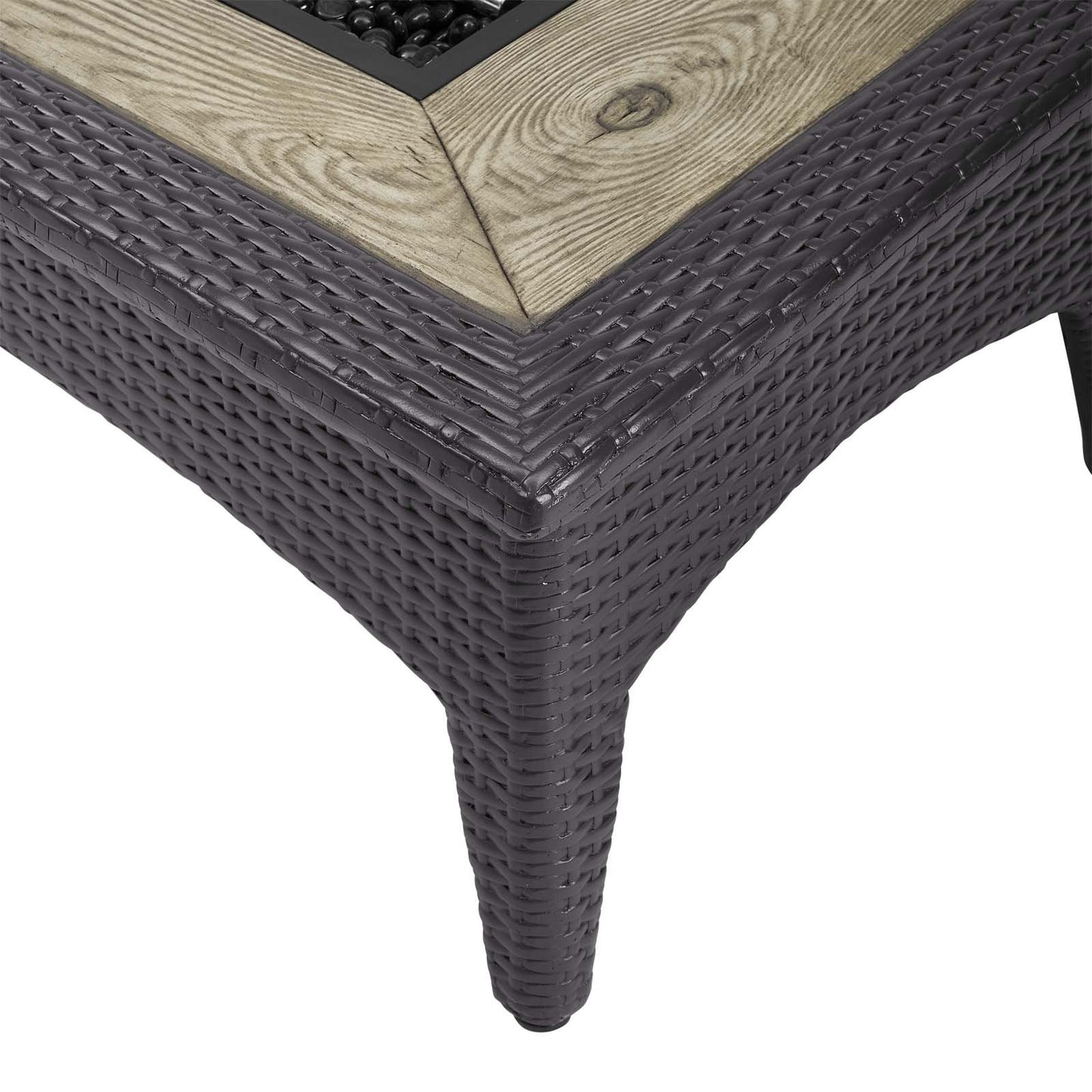 Modway Splender 43.5" Rectangle Outdoor Patio Fire Pit Table Espresso