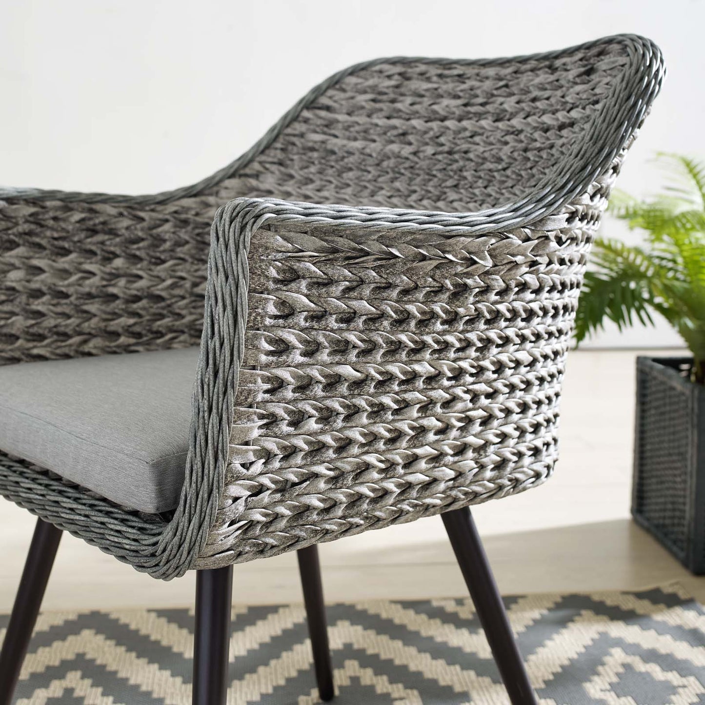 Modway Endeavor Outdoor Patio Wicker Rattan Dining Armchair | Armchairs |