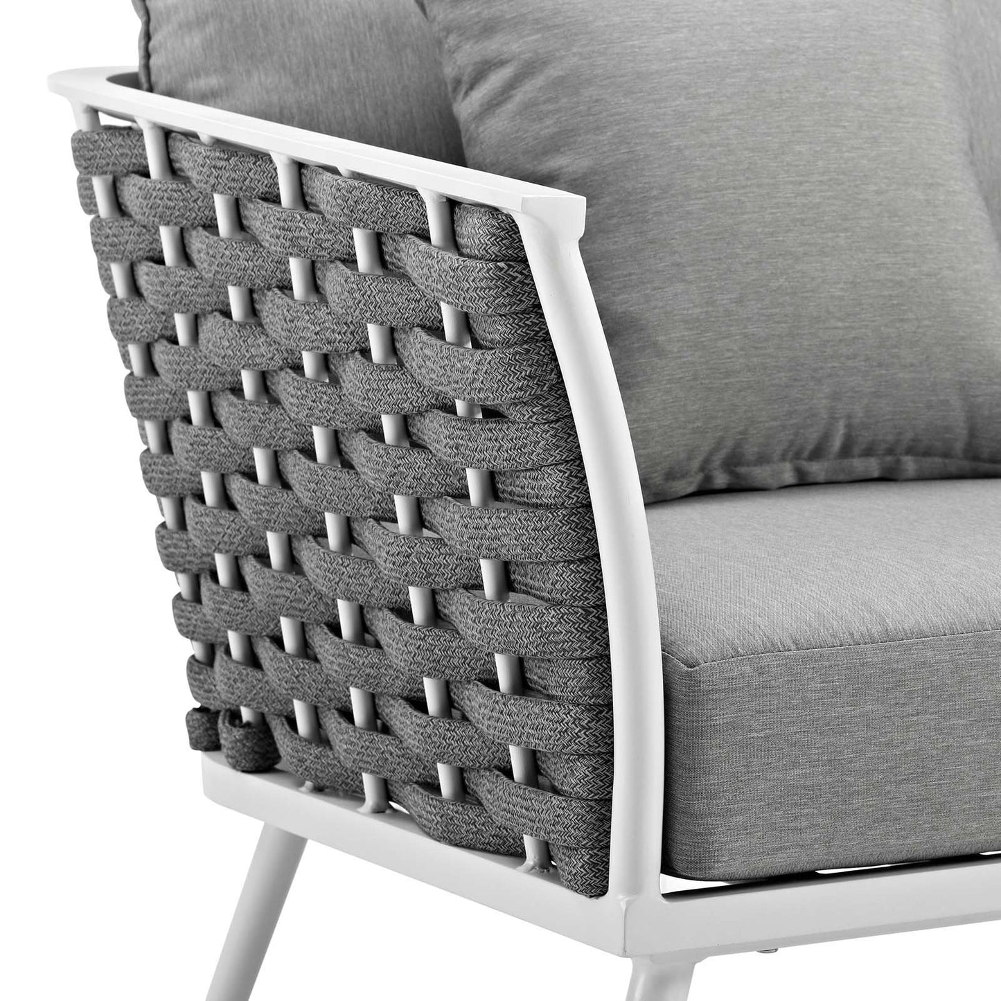 Modway Stance Outdoor Patio Aluminum Armchair White Gray