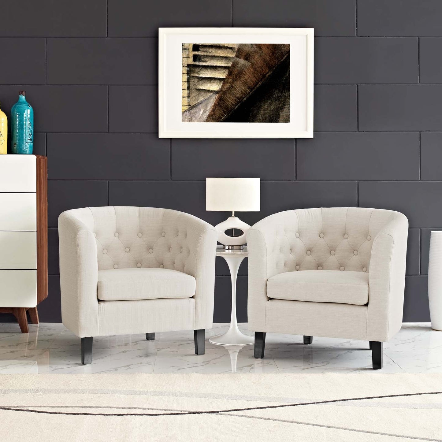Modway Prospect 2 Piece Upholstered Fabric Armchair Set | Armchairs | Modishstore-50