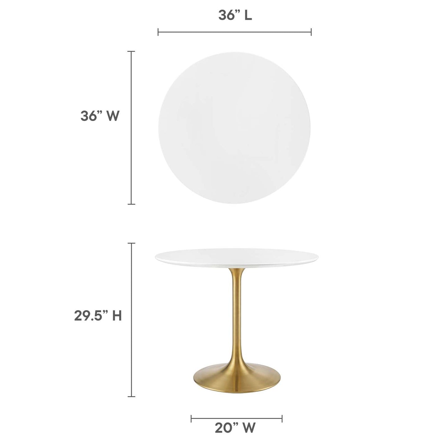 Modway Lippa 36" Round Dining Table - EEI-3209