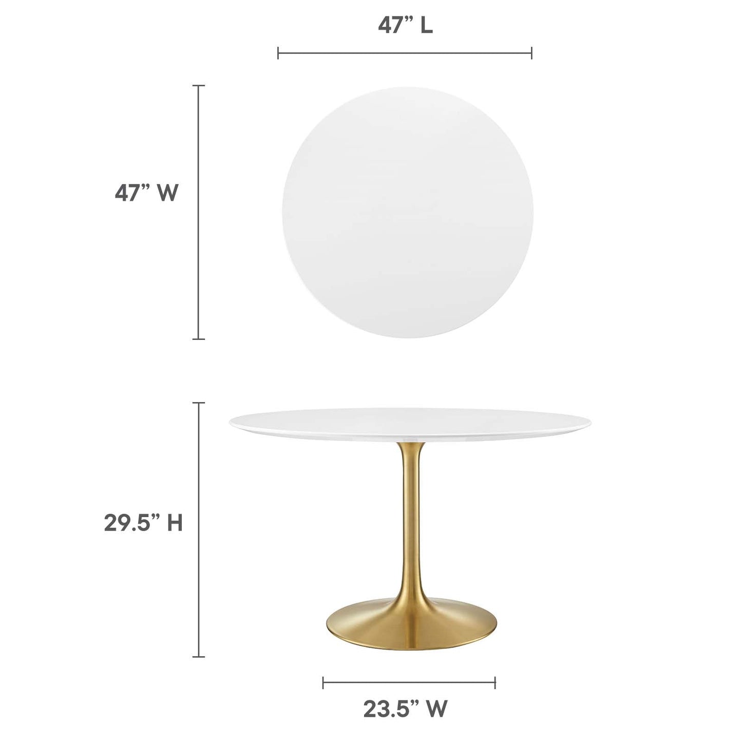 Modway Lippa 47" Round Wood Dining Table - EEI-3227