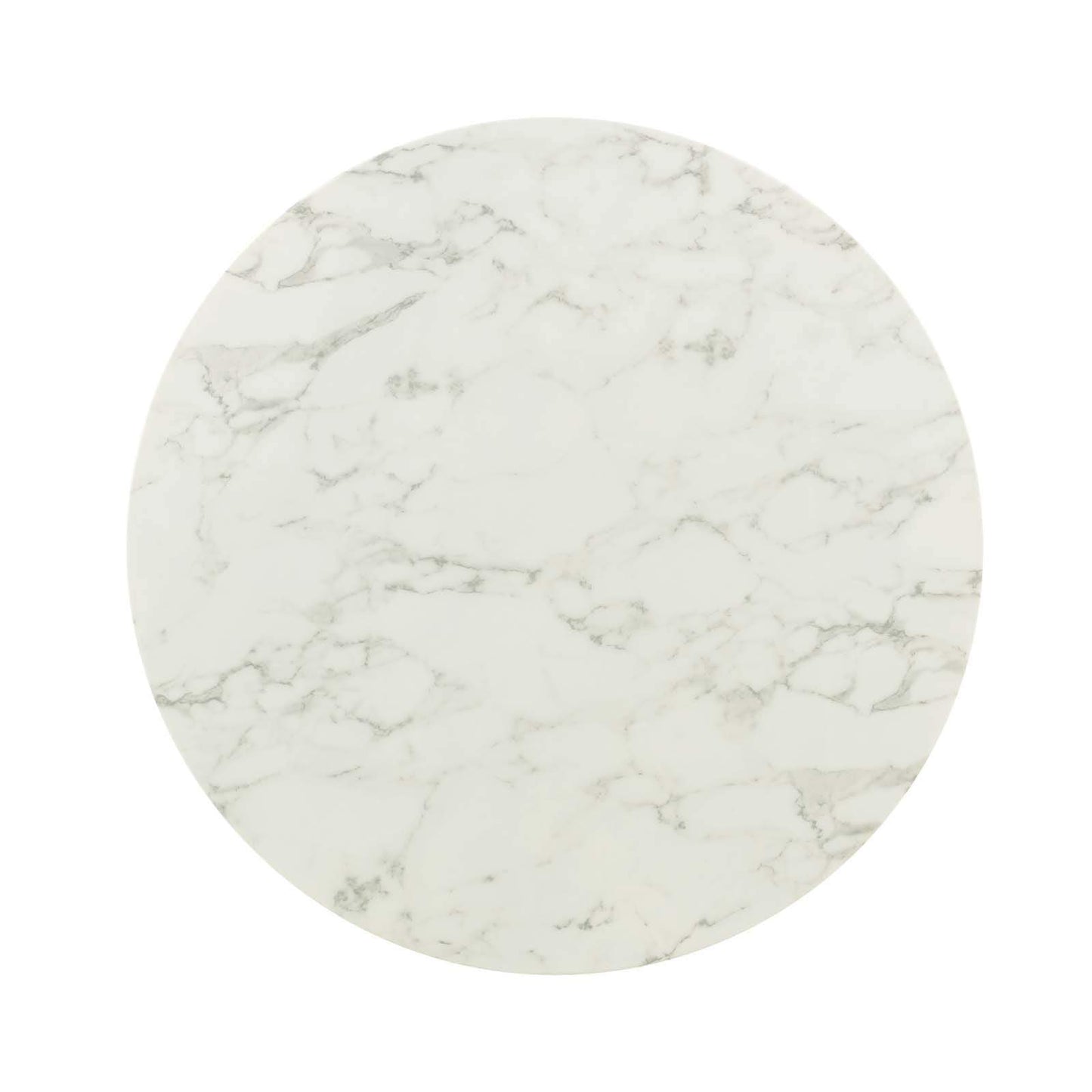 Modway Lippa 40" Round Artificial Marble Dining Table in Rose White