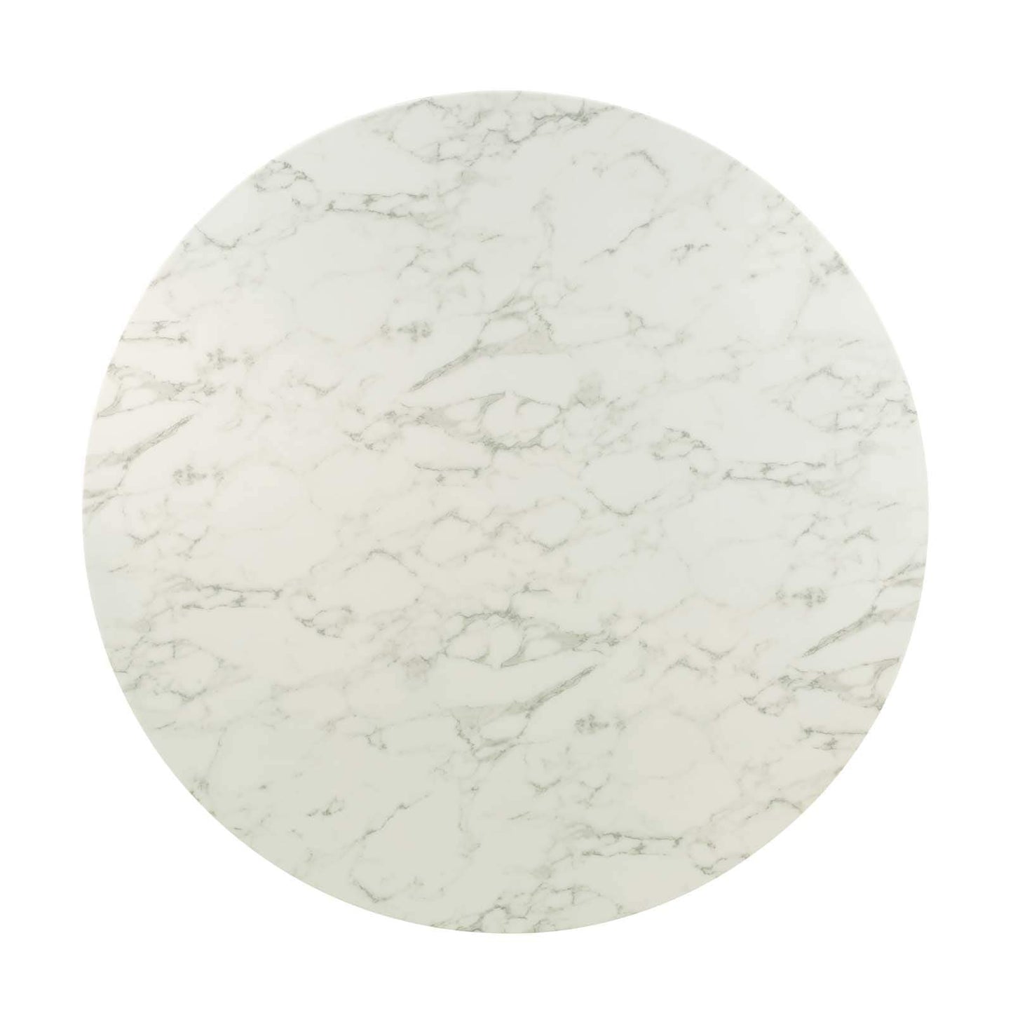 Modway Lippa 60" Round Artificial Marble Dining Table in Rose White - Top