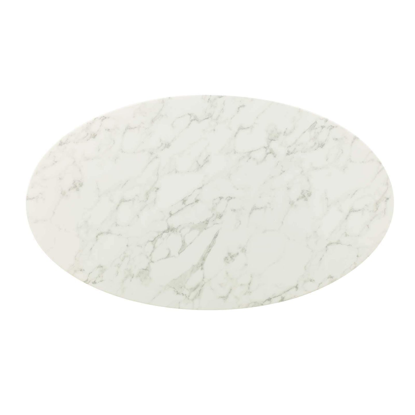 Modway Lippa 54" Oval Artificial Marble Dining Table in Rose White