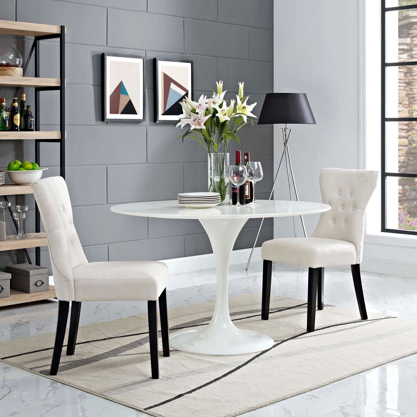 Modway Silhouette Dining Side Chairs Upholstered Fabric Set of 2 | Dining Chairs | Modishstore-10