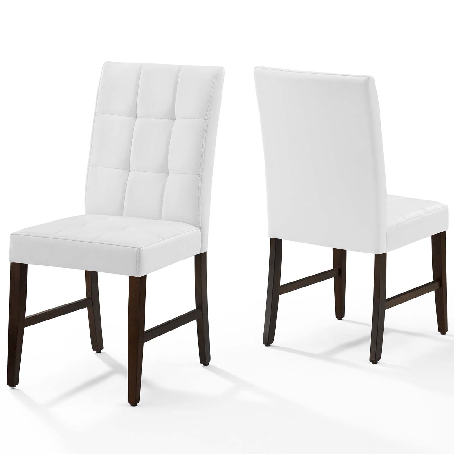 Modway Promulgate Biscuit Tufted Upholstered Faux Leather Dining Side Chair Set of 2 | Dining Chairs | Modishstore-8