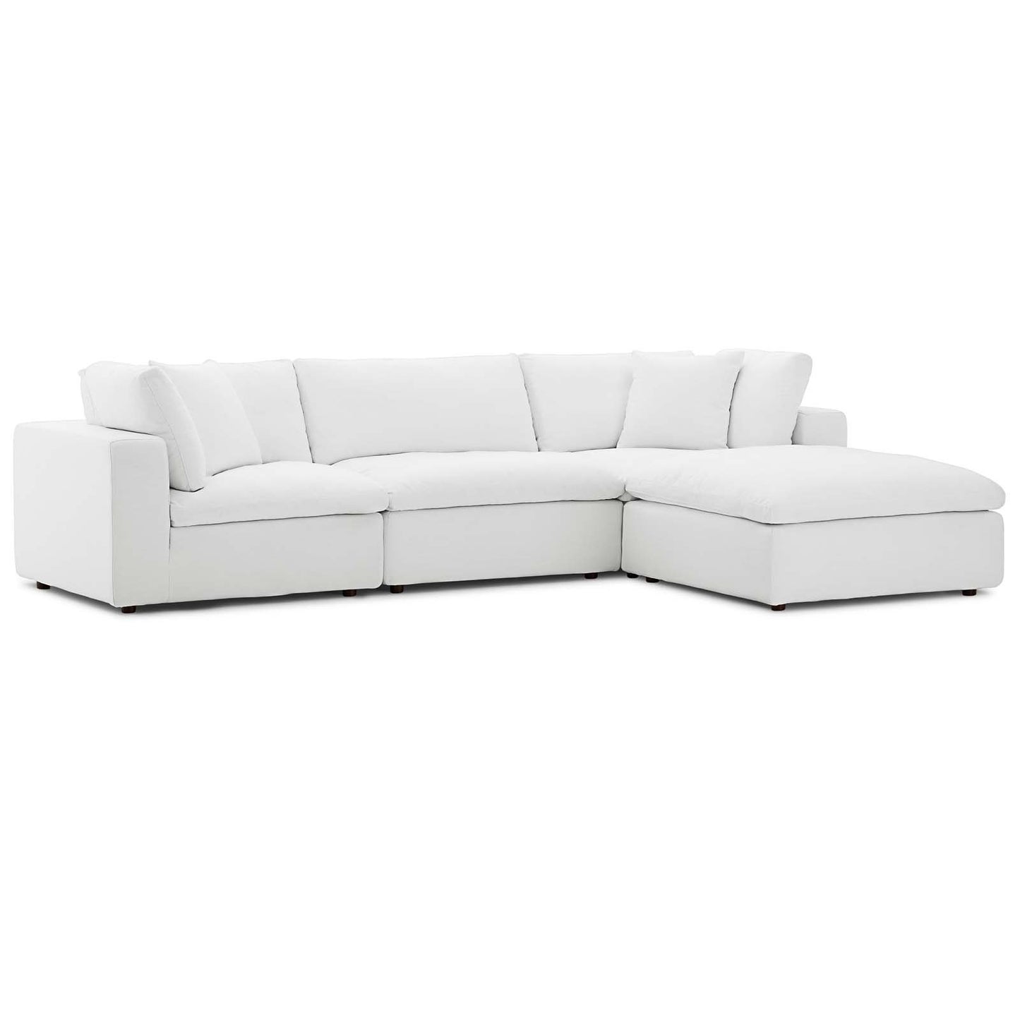 Modway Commix Down Filled Overstuffed 4 Piece Sectional Sofa Set
