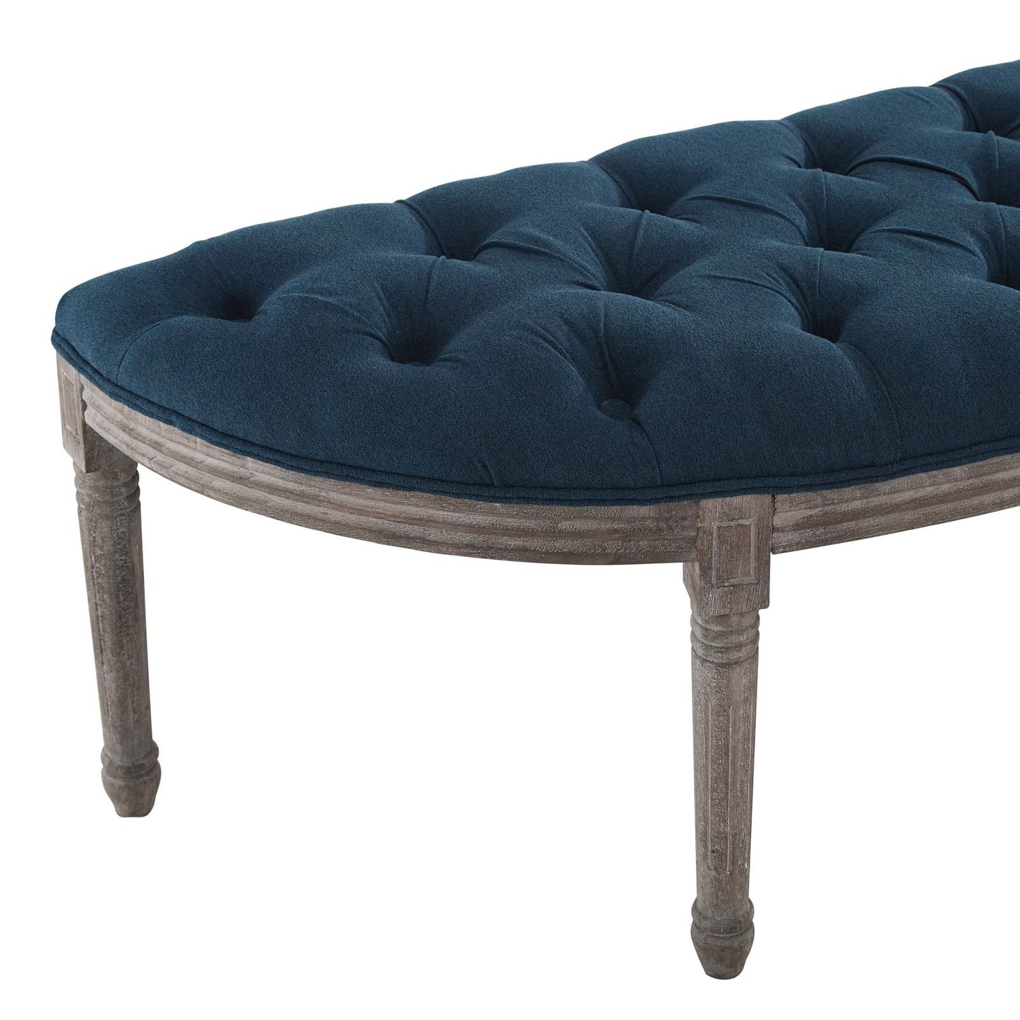 Modway Esteem Vintage French Upholstered Fabric Semi-Circle Bench | Stools & Benches |