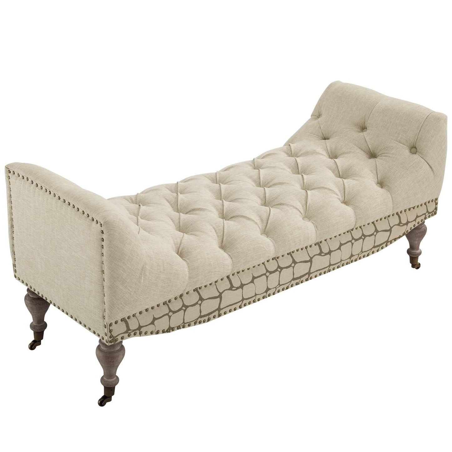 Modway Roland Vintage French Upholstered Fabric Bench