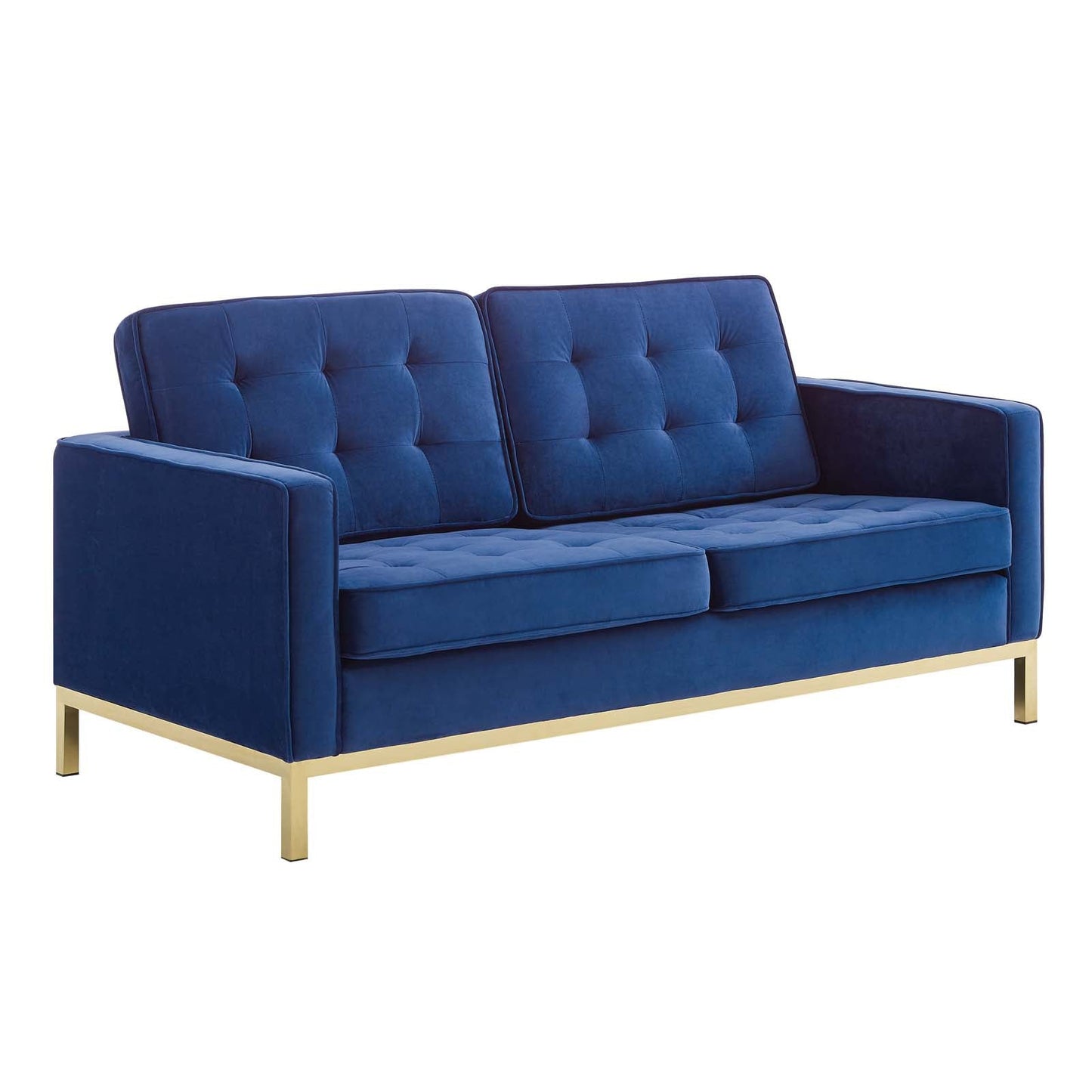 Modway Loft Gold Stainless Steel Leg Performance Velvet Loveseat | Loveseats | Modishstore-15