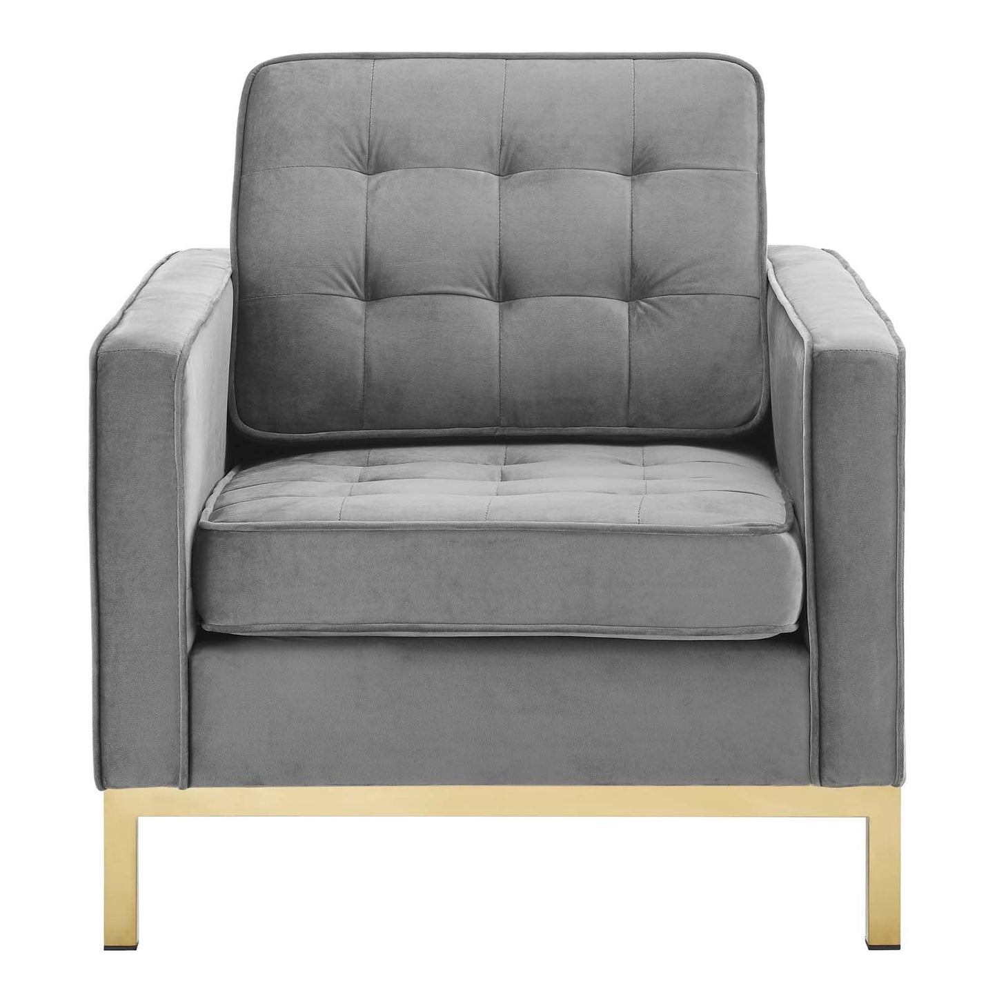 Modway Loft Gold Stainless Steel Performance Velvet Armchair